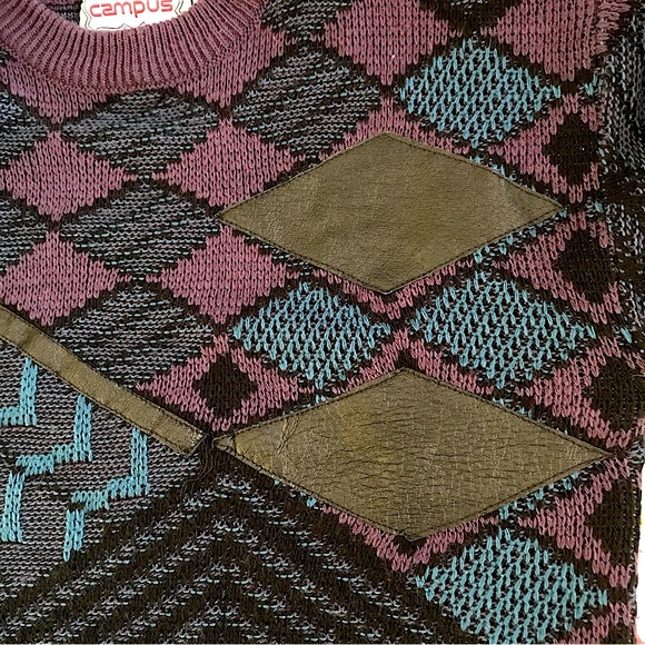 Slouchy Patterned Knit Sweater - Picture 5 of 7